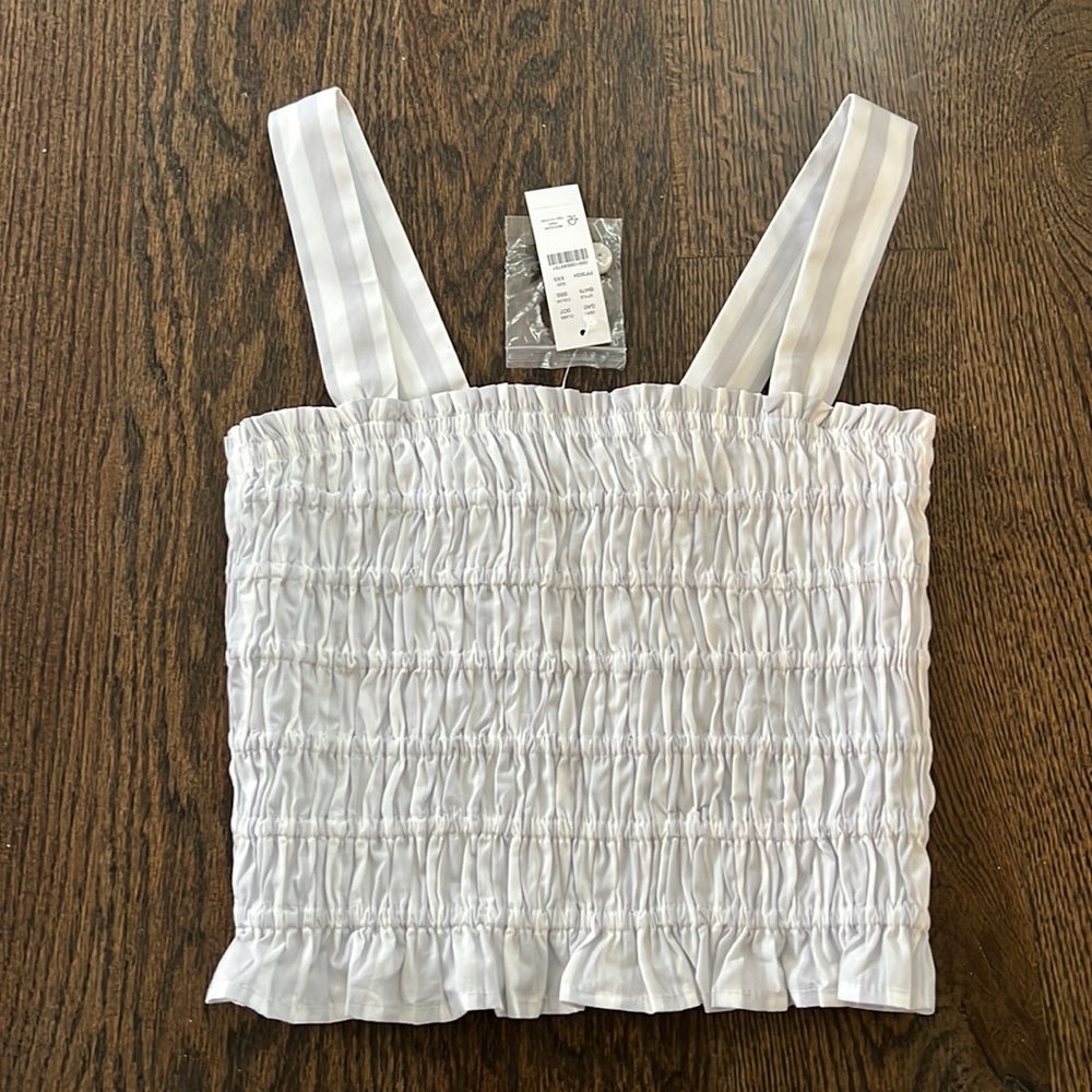 J.Crew Smocked Tube Tank Top in Stripe size XXS